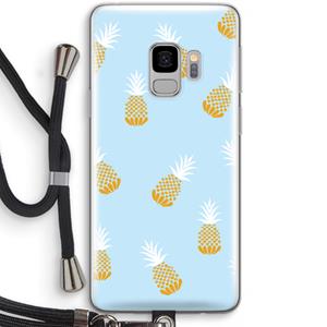CaseCompany Ananasjes: Samsung Galaxy S9 Transparant Hoesje met koord