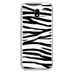 CaseCompany Zebra pattern: Samsung Galaxy J3 (2017) Transparant Hoesje