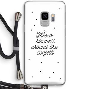 CaseCompany Confetti: Samsung Galaxy S9 Transparant Hoesje met koord