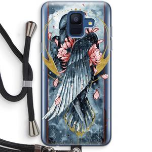 CaseCompany Golden Raven: Samsung Galaxy A6 (2018) Transparant Hoesje met koord