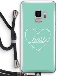 CaseCompany Best heart pastel: Samsung Galaxy S9 Transparant Hoesje met koord