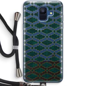 CaseCompany Moroccan tiles: Samsung Galaxy A6 (2018) Transparant Hoesje met koord