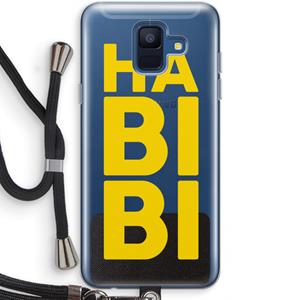 CaseCompany Habibi Blue: Samsung Galaxy A6 (2018) Transparant Hoesje met koord