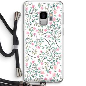 CaseCompany Sierlijke bloemen: Samsung Galaxy S9 Transparant Hoesje met koord