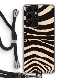 CaseCompany Arizona Zebra: Samsung Galaxy S21 Ultra Transparant Hoesje met koord