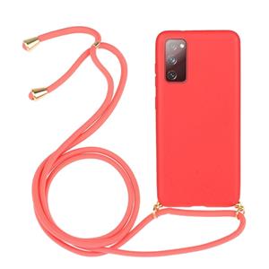 Lunso Backcover hoes met koord - Samsung Galaxy S20 FE - Rood