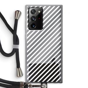 CaseCompany Strepen zwart-wit: Samsung Galaxy Note 20 Ultra / Note 20 Ultra 5G Transparant Hoesje met koord