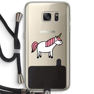 CaseCompany Eenhoorn: Samsung Galaxy S7 Transparant Hoesje met koord