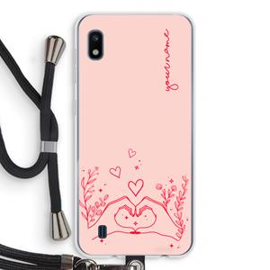 CaseCompany Love is in the air: Samsung Galaxy A10 Transparant Hoesje met koord