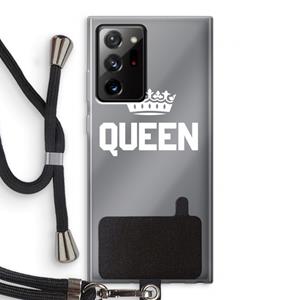 CaseCompany Queen zwart: Samsung Galaxy Note 20 Ultra / Note 20 Ultra 5G Transparant Hoesje met koord