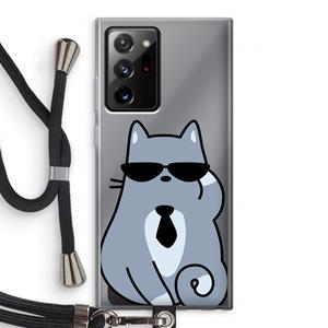 CaseCompany Cool cat: Samsung Galaxy Note 20 Ultra / Note 20 Ultra 5G Transparant Hoesje met koord