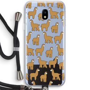 CaseCompany Alpacas: Samsung Galaxy J3 (2017) Transparant Hoesje met koord