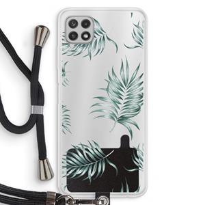 CaseCompany Simple leaves: Samsung Galaxy A22 4G Transparant Hoesje met koord