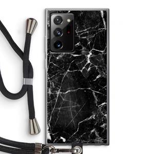 CaseCompany Zwart Marmer 2: Samsung Galaxy Note 20 Ultra / Note 20 Ultra 5G Transparant Hoesje met koord
