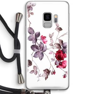 CaseCompany Mooie bloemen: Samsung Galaxy S9 Transparant Hoesje met koord
