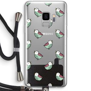CaseCompany Vogeltjes: Samsung Galaxy S9 Transparant Hoesje met koord