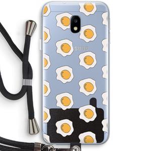 CaseCompany Bacon to my eggs #1: Samsung Galaxy J3 (2017) Transparant Hoesje met koord