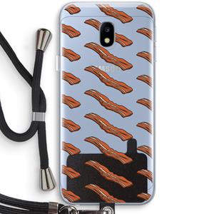CaseCompany Bacon to my eggs #2: Samsung Galaxy J3 (2017) Transparant Hoesje met koord