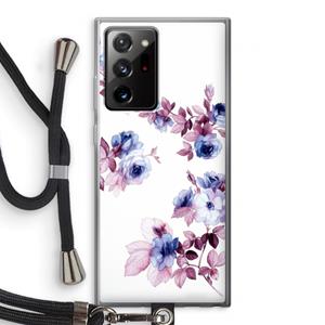 CaseCompany Waterverf bloemen: Samsung Galaxy Note 20 Ultra / Note 20 Ultra 5G Transparant Hoesje met koord