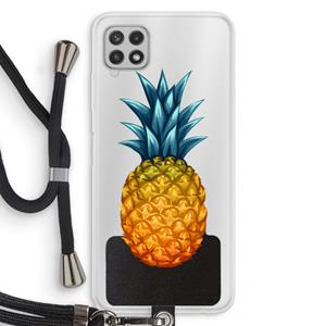 CaseCompany Grote ananas: Samsung Galaxy A22 4G Transparant Hoesje met koord