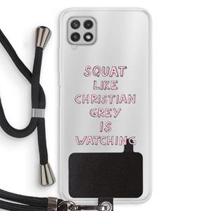 CaseCompany Christian Grey: Samsung Galaxy A22 4G Transparant Hoesje met koord