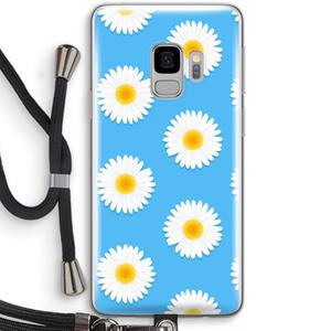 CaseCompany Margrietjes: Samsung Galaxy S9 Transparant Hoesje met koord