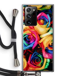 CaseCompany Neon bloemen: Samsung Galaxy Note 20 Ultra / Note 20 Ultra 5G Transparant Hoesje met koord