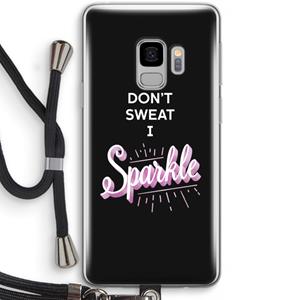CaseCompany Sparkle quote: Samsung Galaxy S9 Transparant Hoesje met koord