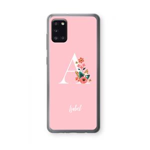 CaseCompany Pink Bouquet: Samsung Galaxy A31 Transparant Hoesje