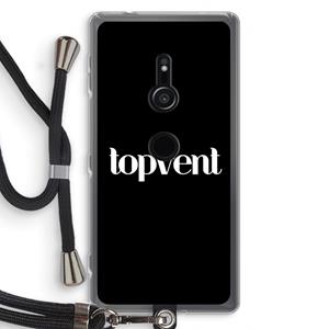 CaseCompany Topvent Zwart: Sony Xperia XZ2 Transparant Hoesje met koord