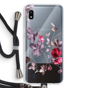 CaseCompany Mooie bloemen: Samsung Galaxy A10 Transparant Hoesje met koord