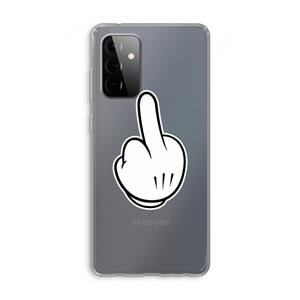 CaseCompany Middle finger white: Samsung Galaxy A72 Transparant Hoesje