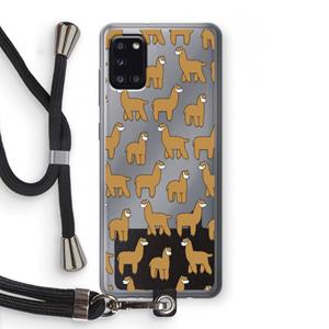 CaseCompany Alpacas: Samsung Galaxy A31 Transparant Hoesje met koord