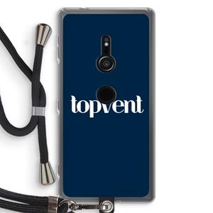 CaseCompany Topvent Navy: Sony Xperia XZ2 Transparant Hoesje met koord