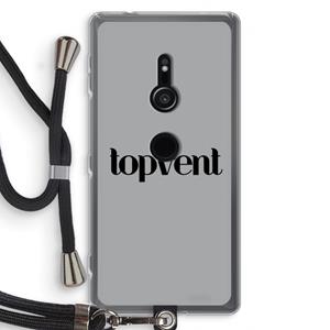 CaseCompany Topvent Grijs Zwart: Sony Xperia XZ2 Transparant Hoesje met koord
