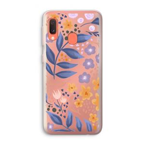 CaseCompany Flowers with blue leaves: Samsung Galaxy A20e Transparant Hoesje