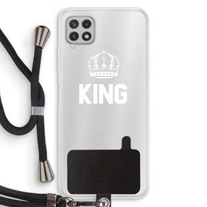 CaseCompany King zwart: Samsung Galaxy A22 4G Transparant Hoesje met koord