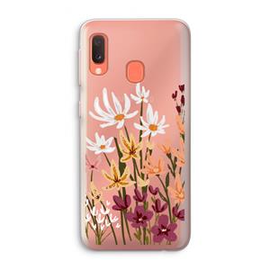 CaseCompany Painted wildflowers: Samsung Galaxy A20e Transparant Hoesje