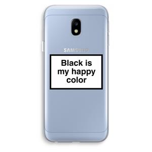 CaseCompany Black is my happy color: Samsung Galaxy J3 (2017) Transparant Hoesje