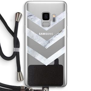 CaseCompany Marmeren pijlen: Samsung Galaxy S9 Transparant Hoesje met koord