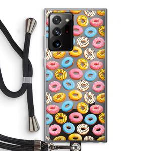 CaseCompany Pink donuts: Samsung Galaxy Note 20 Ultra / Note 20 Ultra 5G Transparant Hoesje met koord