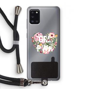 CaseCompany GRL PWR Flower: Samsung Galaxy A31 Transparant Hoesje met koord