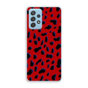 CaseCompany Red Leopard: Samsung Galaxy A73 Transparant Hoesje