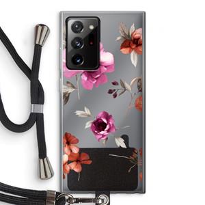 CaseCompany Geschilderde bloemen: Samsung Galaxy Note 20 Ultra / Note 20 Ultra 5G Transparant Hoesje met koord