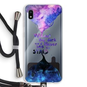 CaseCompany Stars quote: Samsung Galaxy A10 Transparant Hoesje met koord