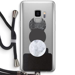 CaseCompany Marmeren cirkels: Samsung Galaxy S9 Transparant Hoesje met koord