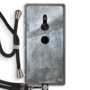 CaseCompany Grey Stone: Sony Xperia XZ2 Transparant Hoesje met koord