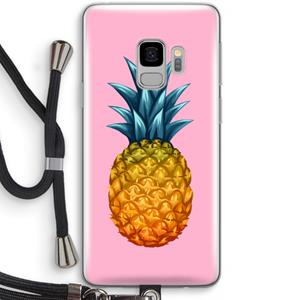 CaseCompany Grote ananas: Samsung Galaxy S9 Transparant Hoesje met koord