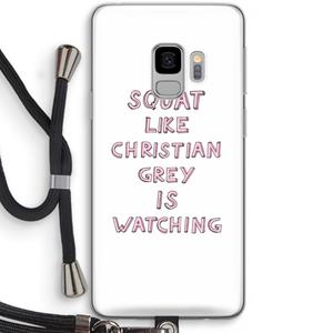 CaseCompany Christian Grey: Samsung Galaxy S9 Transparant Hoesje met koord