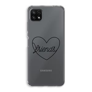 CaseCompany Friends heart black: Samsung Galaxy A22 5G Transparant Hoesje
